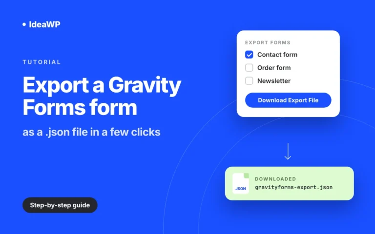 Export a Gravity Forms form as a .json file