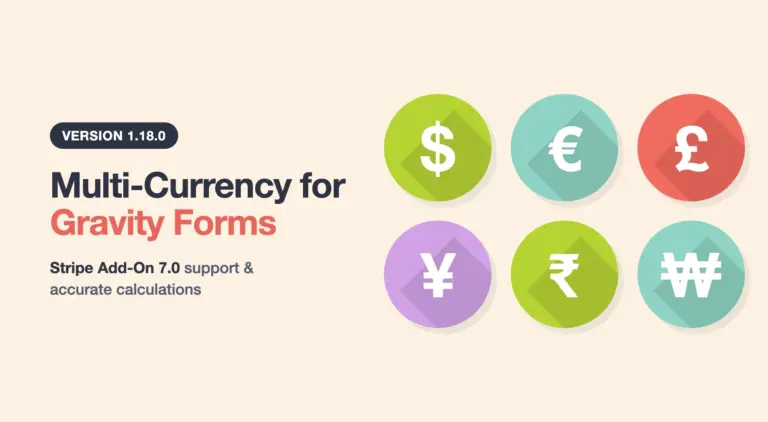 Multi-Currency for Gravity Forms 1.18.0 release banner